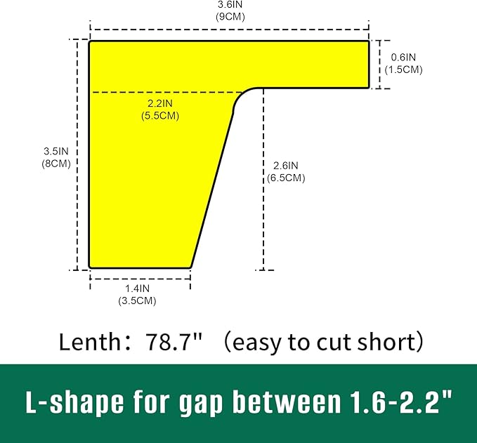 Bed Filler for Headboard, Suitable for Gap 1.6-2.2" of King Queen Twin Bed,78.7'' Long Wedge Sleeping Pillow, Foam Bed Mattress Gap Filler