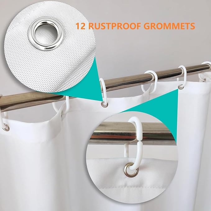 Heart Shaped Shower Curtain for Bathroom Decor, Lovers Shower Curtain Liner 70.8" x 78.7" Waterproof Polyester Fabric Shower Curtain Art Bath Curtain with 12 Hooks