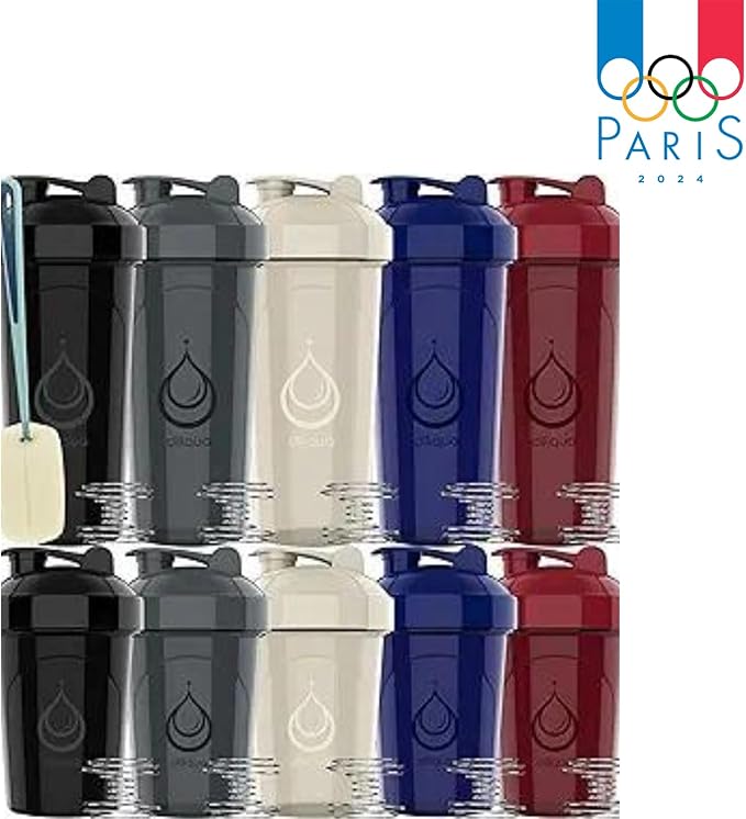 '-10 PACK- small Shaker Bottles for Protein Mixes | BPA-Free & Dishwasher Safe | 5 Large 28 oz & 5 20 oz | Blender Shaker Cups for protein shakes