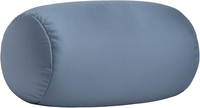 Microbead Body Pillow, Tube Microbead Bolster Bean Smooth Cool Pillow Neck Cervical Roll Pillow for Sleeping 7 x 12Inch Throw Travel Pillow (Cold Grey)