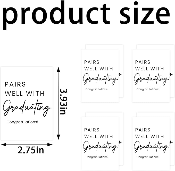 24Pcs Mini Graduation Wine Labels, College Graduation Grad Gifts for Him Her Women, Graduation Party Decorations Wine Bottle Stickers Labels, Pairs Well With Graduating Wine Labels