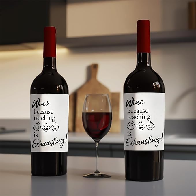 24 Pcs Teacher Thank You Gifts Wine Labels Teacher Appreciation Gifts Wine Bottle Stickers A Truly Great Teacher Wine Labels for Bottles Gifts for Women Men