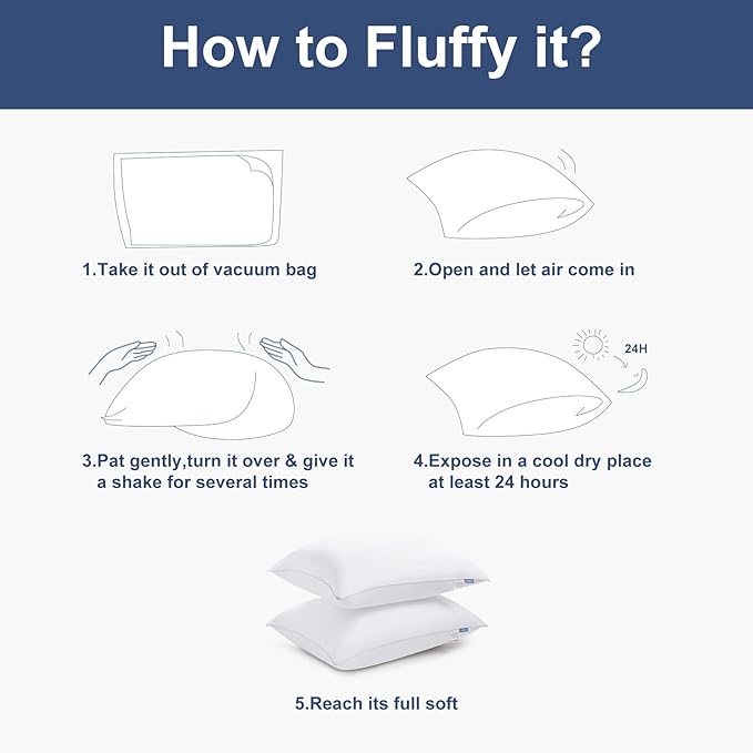 CozyLux Pillows King Size Set of 2, Hotel Quality Bed Pillows for Sleeping 2 Pack, Cooling Pillows for Side Back and Stomach Sleepers, Down Alternative Luxury Soft Supportive Fluffy Pillows (19x34)