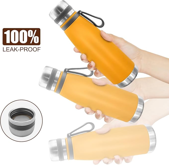 22oz Thermos for Hot and Cold Drinks, Coffee Thermos Water Bottle, Wide Mouth Thermal Cups- Leakproof Stainless Steel Insulated Thermos - Commute, Travel, and Picnic Friendly