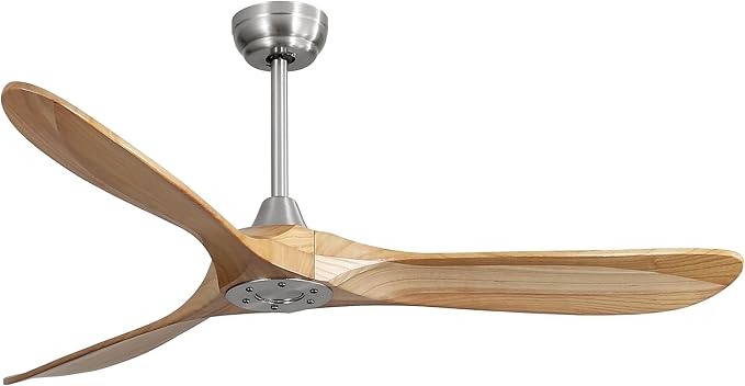 NicBex Ceiling Fan 60 Inch Ceiling Fans Without Light Ceiling Fan with 3 Blades and Remote Control Reversible DC Motor Ceiling Fan for Bedroom, Living Room, Natural