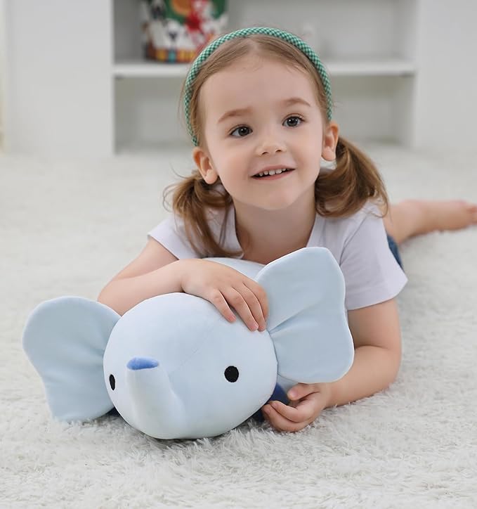24" 4.2lbs Elephant Weighted Stuffed Animals,Cute Cuddle Plushie toy Weighted Elephant Plush Throw Pillow for Children Kids Adults(Elephant)