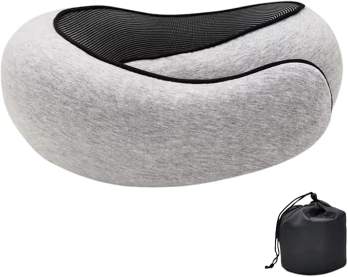 Wander Plus Travel Pillow, Travel Neck Pillow Memory Foam Travel Pillow 2024 New Travel Pillow Suitable for Travel, Airplanes, Cars and Offices (Light Gray)