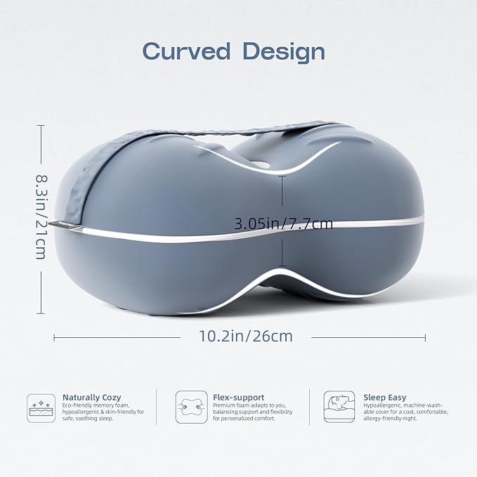 Knee Pillow for Side Sleepers - Memory Foam Pillow Leg Pillow for Side Sleeping - Cooling Knee Pillow for Side Sleepers Hip Pain - Travel Size Side Sleeper Leg Pillow for Relaxing (Blue)