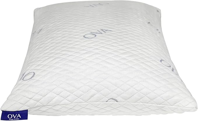 OVA - Queen Size Tri-blend memory foam hypoallergenic pillow, Cooling cover, Firm or Soft Customizable. Machine washable, 100% Made in The U.S.A. 60 Day Risk free trial! (2 Pack, Queen)