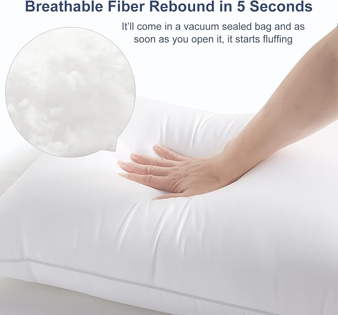 CozyLux Pillows Queen Size Set of 2, Hotel Quality Bed Pillows for Sleeping 2 Pack, Cooling Pillows for Side Back and Stomach Sleepers, Down Alternative Luxury Soft Supportive Fluffy Pillows (18x28)