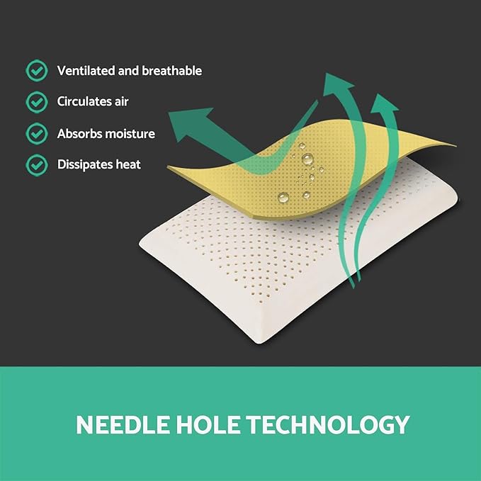 Artka 100% Natural Premium Talalay Latex Pillow, Latex Foam Pillow Medium Firm Helps Relieve Pressure, Neck and Shoulder Pain, No Toxic Memory Foam Chemicals, Best Gift (Queen (Extra Soft))