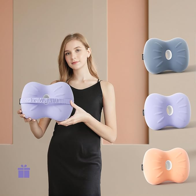 Leg Pillow for Side Sleeping - Cooling Side Sleeper Leg Pillow with Strap for Spine Alignment - Memory Foam Knee Pillow for Side Sleepers Hip & Sciatica Pain (Purple)