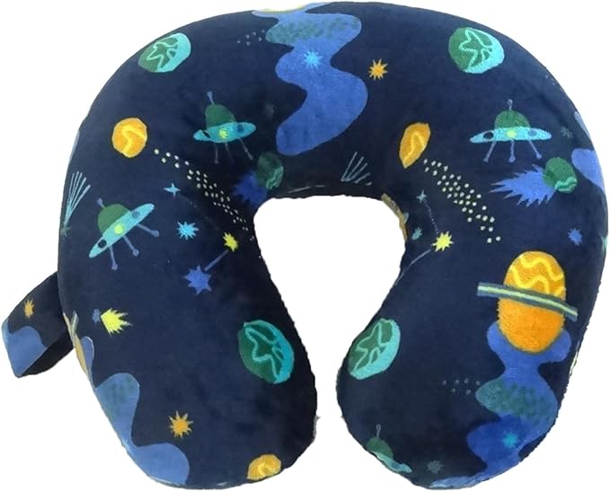 Kids Cozy Soft Microfiber Neck Pillow, Compact, Perfect for Plane or Car Travel, Shooting Star