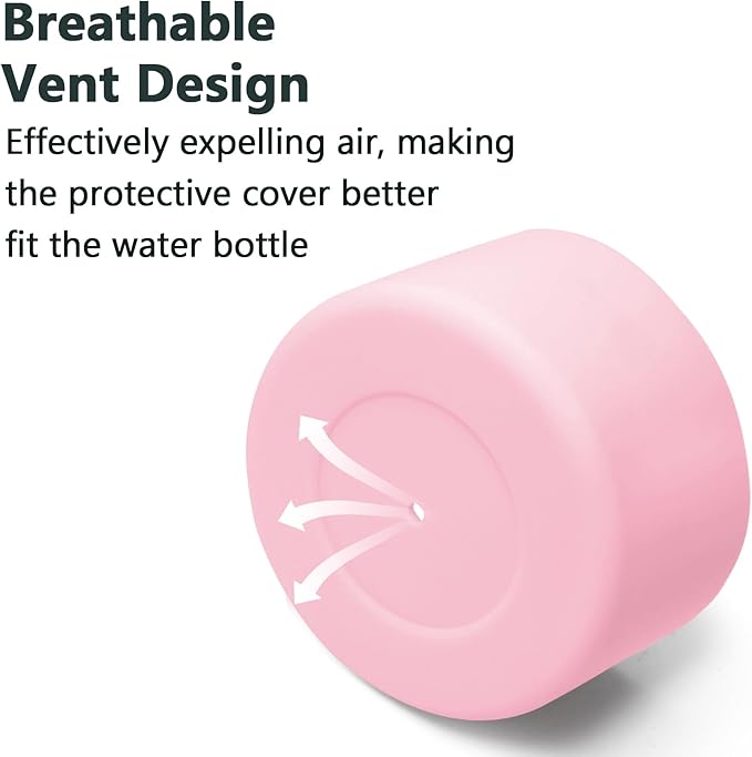 2 Pcs 3 Inch / 75mm Pink Water Bottle Boot, Silicone Tumbler Sleeve Water Bottle Bumper, Tumbler Accessories Water Bottle Bottom Protector for 20oz 30oz 40oz Tumbler Water Bottle