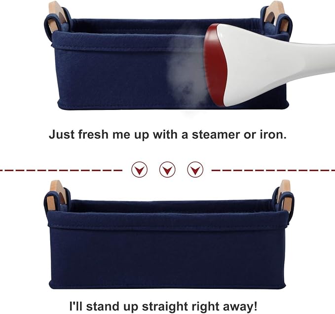 Rectangle Storage Baskets Navy Blue Storage Baskets Soft Decorative Storage Baskets Nursery Storage Basket Bins for Books Magazines Album Dog Toys Bra Socks Storage Bins Baskets