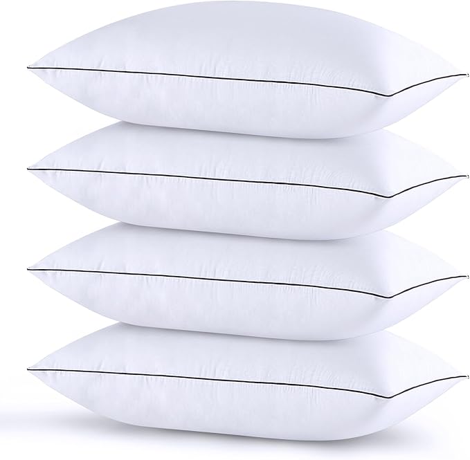 HUXMEYSON Pillows Queen Size Set of 4, Bed Pillows Set of 4, Down Alternative Luxury Hotel Pillows for Sleeping，Queen Pillows Set of 4 for Side and Back Sleepers