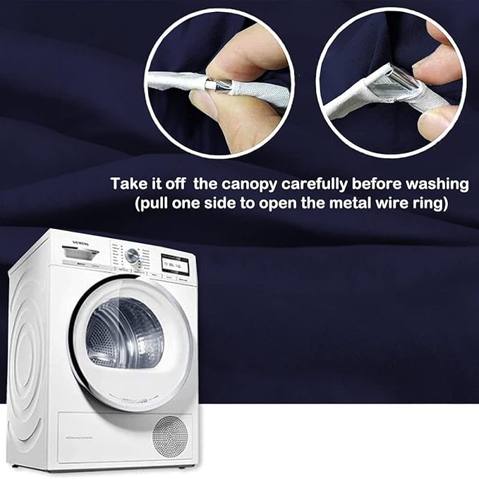 Mengersi Bed Canopy Play Tent for Kids, Round Dome Kids Mosquito Net Indoor Outdoor Castle Hanging House Decoration Reading Nook (Dark Blue)