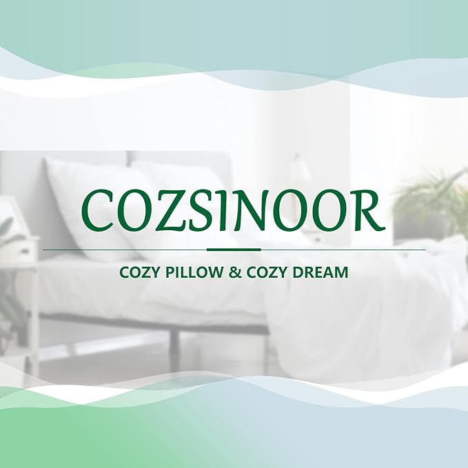 COZSINOOR Queen Size Bed Pillows for Sleeping - Premium Down Alternative Pillows Set of 2 for Side, Back, Stomach Sleepers - Hotel Quality Fluffy Soft Microfiber Fill Breathable Skin-Friendly Cover