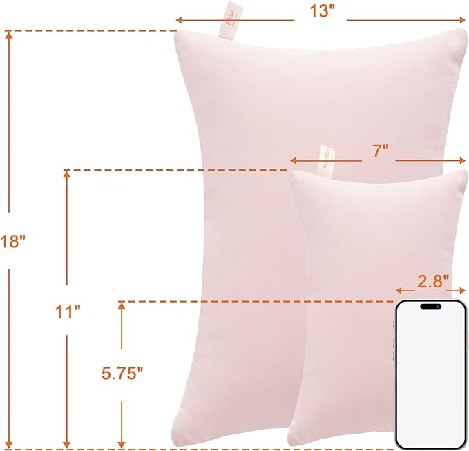 NTBAY Tiny Pillows, Down Alternative 7"x11" Microfiber Mini Pillows for Travel, Pets, Soft Machine Washable Small Pillows for Neck, Wrist, Lumbar and Knee, Pink