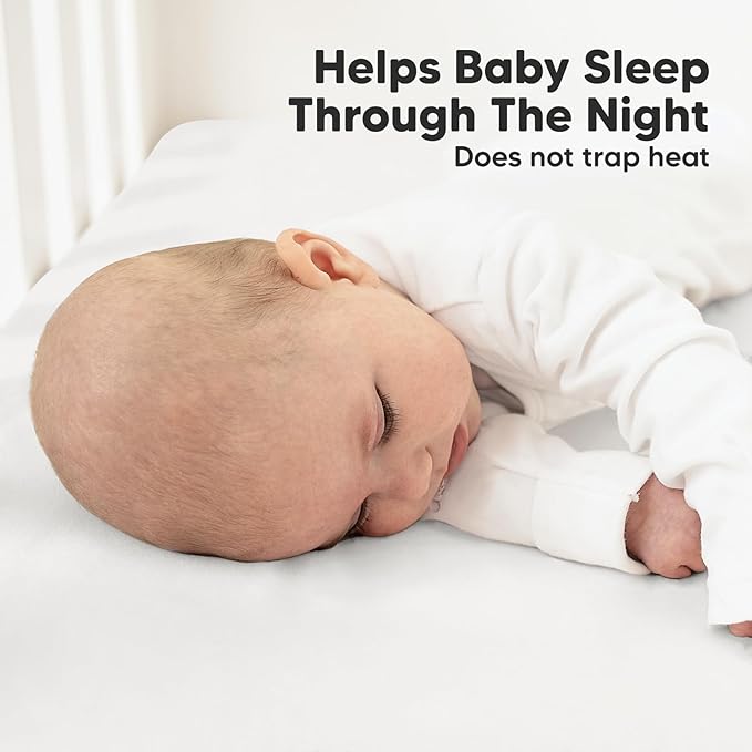 2-Pack Organic Crib Sheets for Boys, Girls - Jersey Fitted Crib Sheet, Baby Crib Sheets Neutral, Crib Mattress Sheet, Cotton Crib Sheets, Breathable Crib Sheet, Baby Mattress Sheets (Soft White)