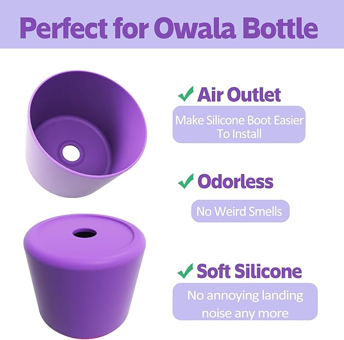 2PCS Silicone Water Bottle Boot for Owala 24oz 32oz 40oz,Anti-Slip Protective Sleeve Bottom Bumper Protector for FreeSip, Twist, and Flip Water Bottles