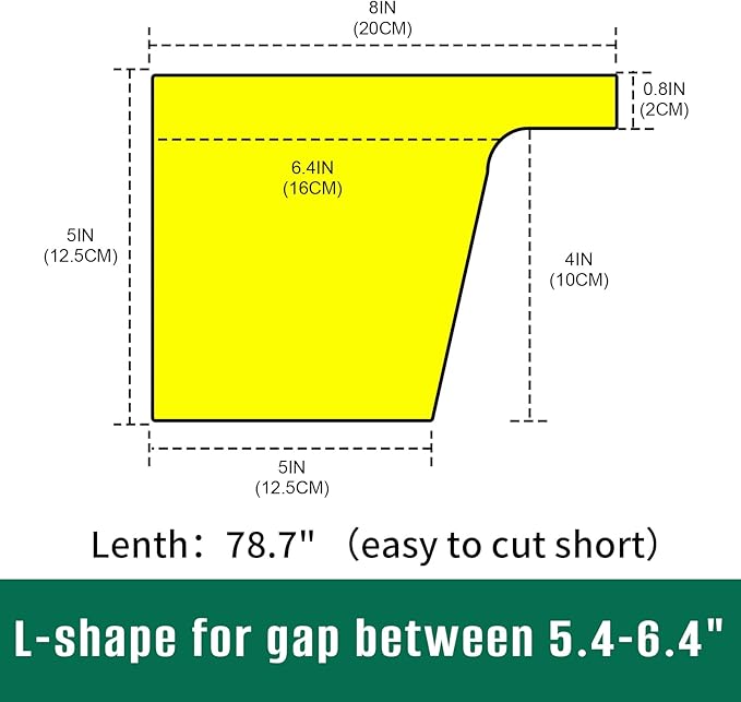 Bed Filler for Headboard, Suitable for Gap 5.4-6.4" of King Queen Twin Bed, 78.7'' Long Wedge Sleeping Pillow, Foam Bed Mattress Gap Filler