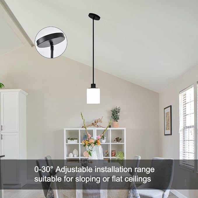 Black Pendant Lights Kitchen Island - Milk Glass Pendant Light Fixture Multiple Stems Rods 3 Units 12 Inch 3 Units 4 Inch (2 Pack Black Downrod)