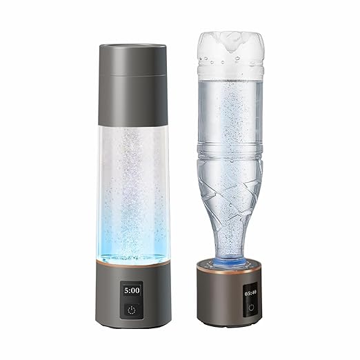 2024 Newest Hydrogen Rich Water Cup Generator Portable Rechargeable Healthy Water Bottle New SPE PEM Technology Water Ionizer with Beautiful LED Indicator Up to 3000 ppb (270ML)