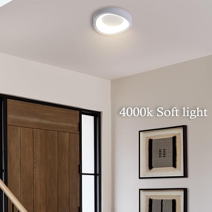 Led Flush Mount Ceiling Light Black Ceiling Light Fixture for Entryway Bedroom Hallway 4000k 10W