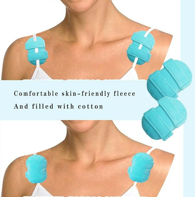 Soft Mastectomy Pacemaker Pillow for Pacemaker Recovery Post Surgery Breast Cancer Chemo Port Chest Protector Bra Strap Pad Protector, Support Cushion Gifts for Women and Men (Blue) 2 Pack