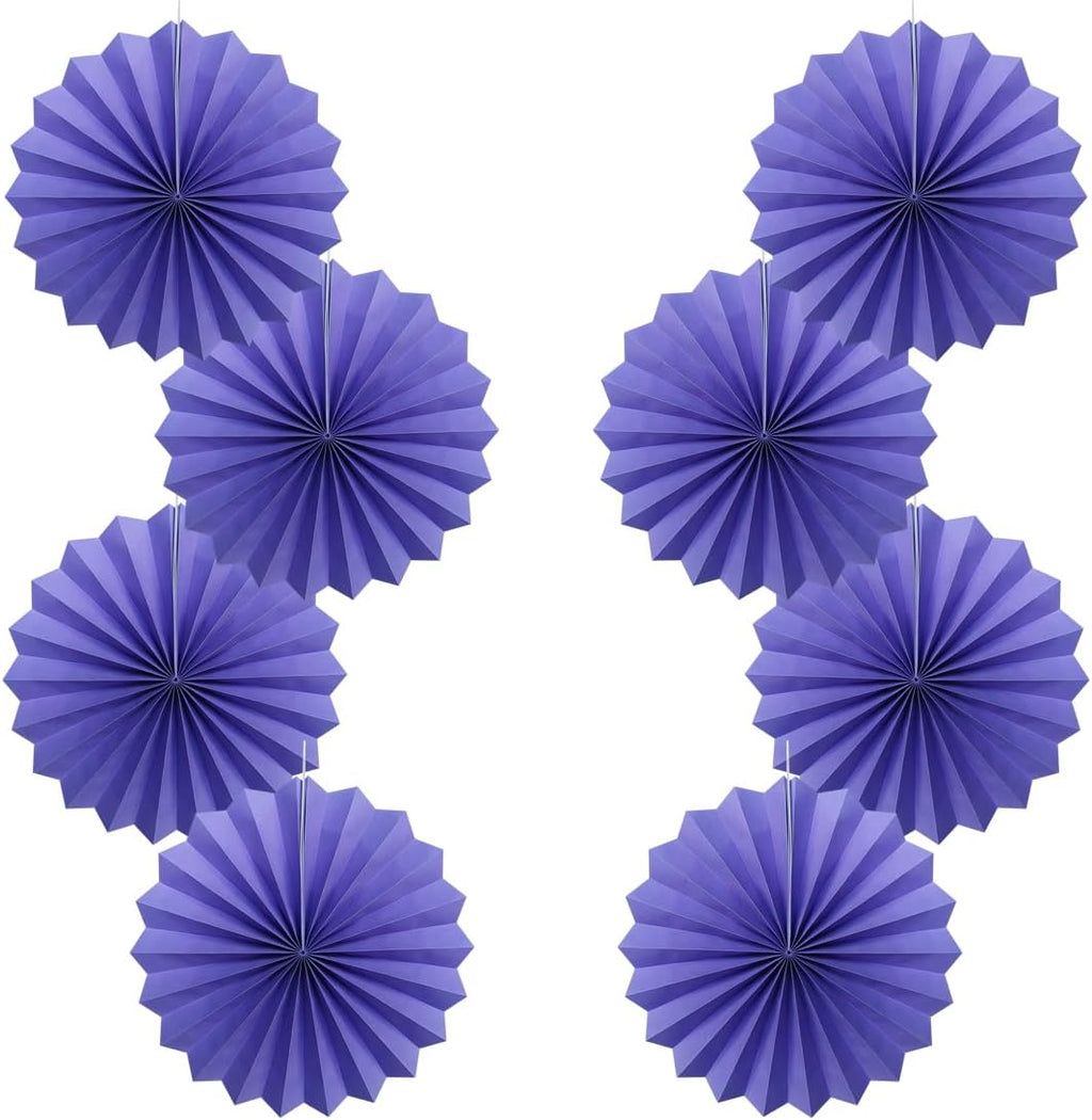 Purple Party Decorations,Purple Bridal Shower Decorations,Halloween Decor Events Accessories,Retirement Decorations Paper Fans Bulk 12in,Anniversary Decorations for Party 30 Color DIY Set(Purple)