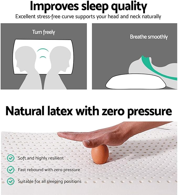 Artka 100% Natural Premium Talalay Latex Pillow, Latex Foam Pillow Medium Firm Helps Relieve Pressure, Neck and Shoulder Pain, No Toxic Memory Foam Chemicals, Best Gift (Standard (Extra Soft))