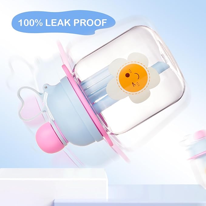 27oz Toddler Water Bottle, Tritan Sports Water Bottle with Straw, Plastic Water Bottle with Soft Strap, Kids Water Bottle for School, Includes Fruit Infuser Strainer, Leak-Proof, BPA Free, Blue