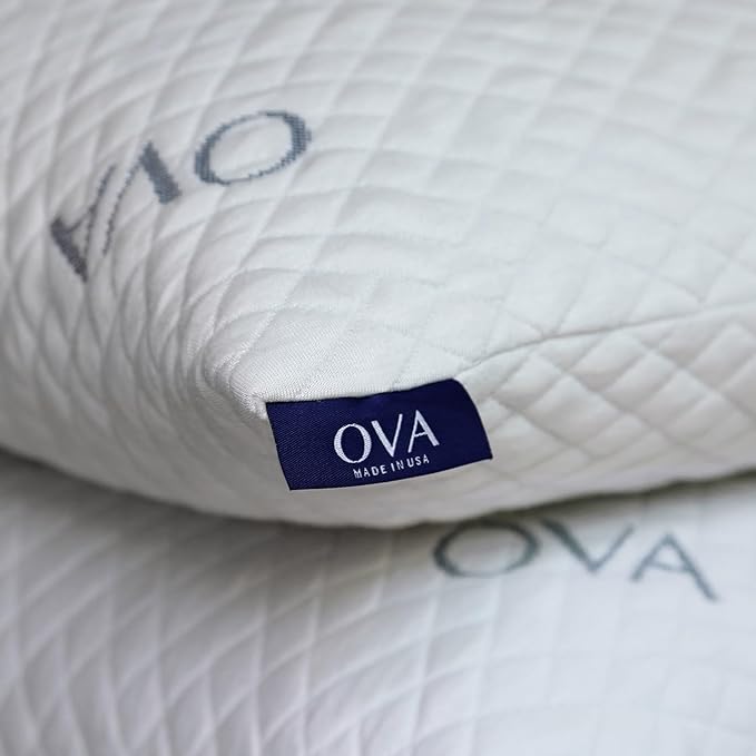OVA - King Size Tri-blend memory foam hypoallergenic pillow, Cooling cover, Firm or Soft Customizable. Machine washable, 100% Made in The U.S.A. 60 Day Risk free trial! (2 Pack, King)