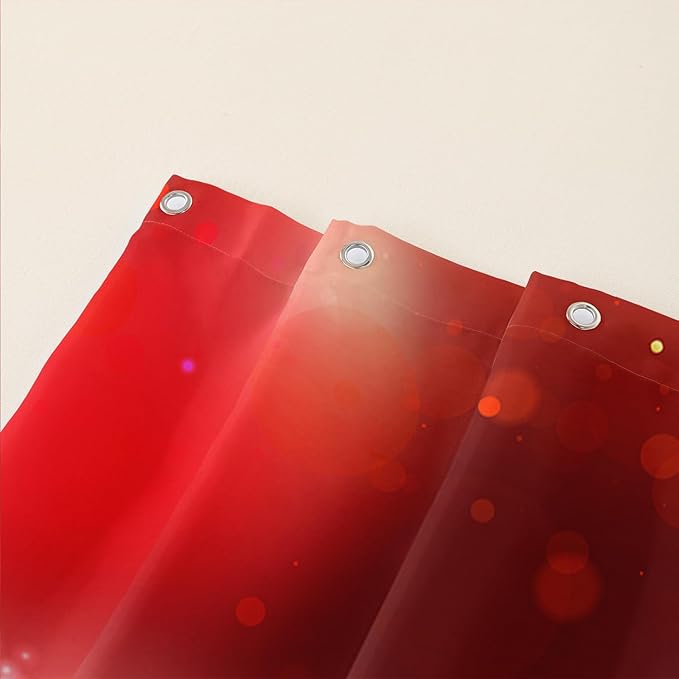 AILONEN Red Rose Hearts Printed Shower Curtain,Romantic Rose Lover Couple Bath Curtain,Fantasy Love Hearts Red Curtain for Bathroom Decor 72" W x 96" H,Waterproof