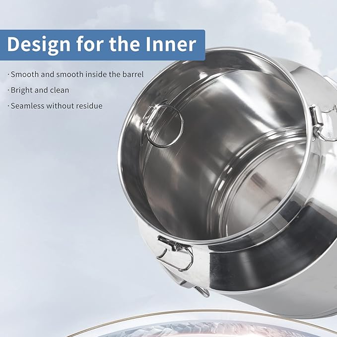 28 Liter 7.8 Gallon Stainless Steel Milk Can Milk Bucket Wine Pail Bucket Large Capacity Milk Can Tote Jug with Sealed Lid and Carry Handle