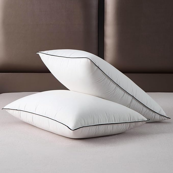 Luxury White Goose Down Pillows Standard Size - 750 Fill Power - 500 Thread Count 100% Cotton Shell - Soft and Support Down Bed Pillow for Back, Side, Stomach Sleepers -Pack of 1 (20 x 26”)
