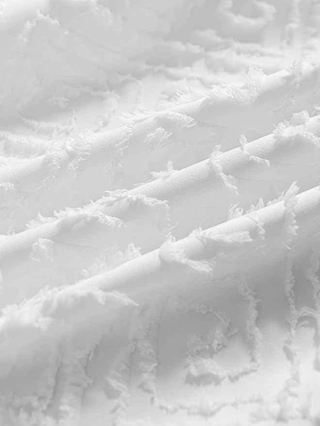 Tufted Bed Skirt Full Size, Ruffled Bed Skirt with Split Corners, Full Bed Skirt 18 Inch Drop, Boho Full Size Bed Skirt White for Ruffled Bed Skirts, Bed Skirt Full Size