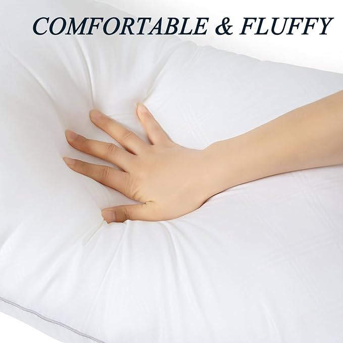 Pillows for Sleeping 2 Pack Bed Pillow Set of 2 for Side Back and Stomach Sleepers Down Alternative Filling Luxury Soft (White, King(2 Pack))