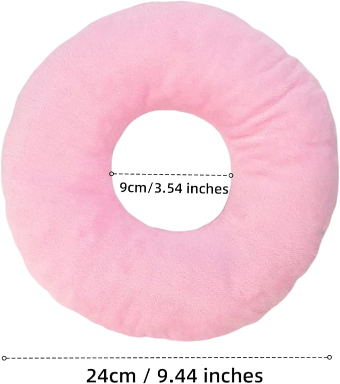 Donut Pillow, Ear Piercing Pillow for Side Sleepers, Face Down Pillow, Small Donut Pillow with Ear Hole, Ear Relief for Ear Pressure and Pain, Ideal for Headphones (Black)