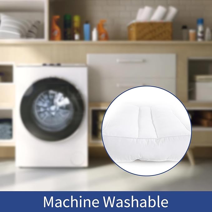 HOMBYS Knee Pillow for Side Sleepers,Down Alternative Between Leg Pillow for Sleeping,Under Knee Pillow for Sleeping on Back,Spine Alignment, Lower Back Pain Relief,Pregnancy Support,White 3 inch