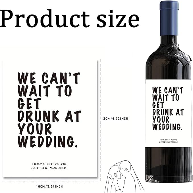 24 Pcs Funny Engagement Wine Label Her, Engagement Party Decorations Gifts for Engaged Couple Wine Bottle Stickers, Pairs Well with Getting Engaged Wine Bottle Labels.