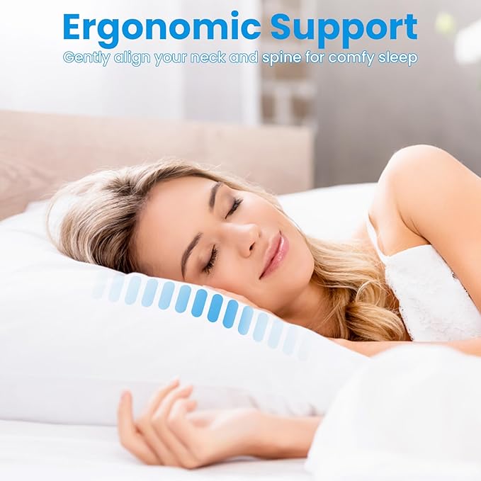 Bed pillows for sleeping, Down alternative pillows, White,Microfiber filled,Queen pillows set of 2,20x30 Inches,Super soft,Hotel collection,Queen size pillow for back,stomach or side sleepers