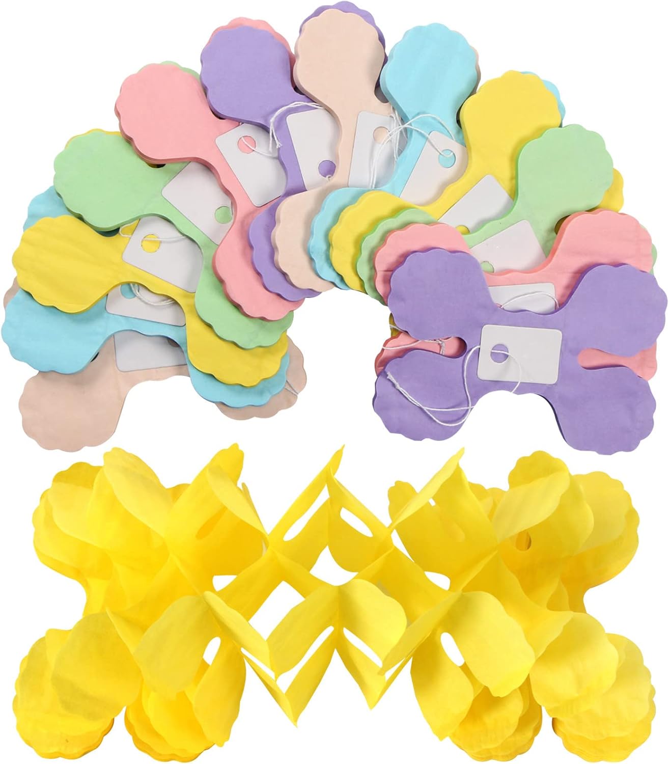 Pastel Rainbow Party-Decorations Streamers Garland - 12pcs 4-Leaf Clover Paper Streamer Baby Shower Wedding Banners Boy Girl kids Birthday Birthday Supplies Decor Ouruola