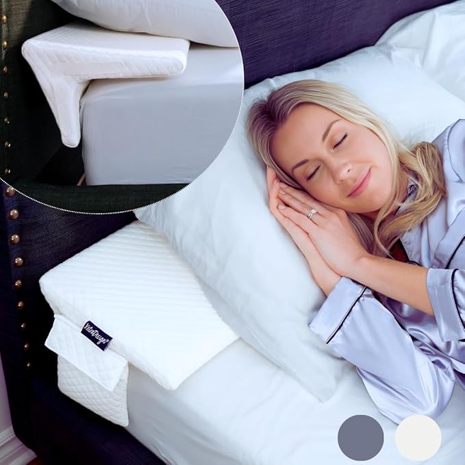 Bed Wedge Pillow for Headboard-Mattress Gap - DuoWedge Lux. (Grey, King 76") The Perfect Filler for Gaps up to 7"