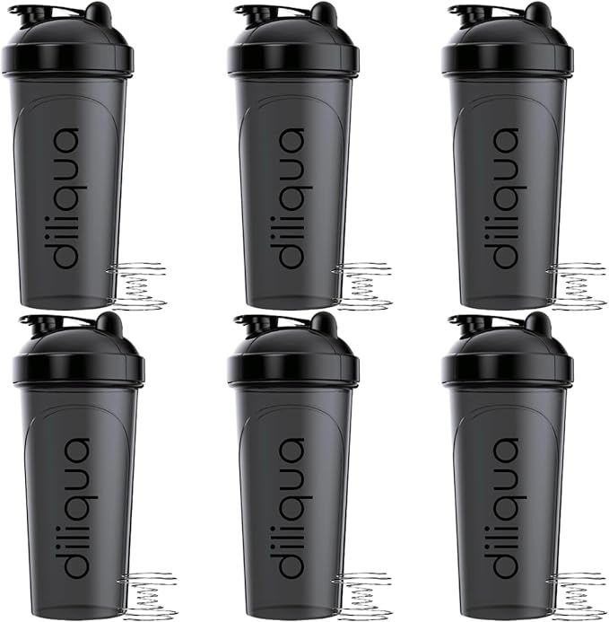 '-6 PACK- Shaker Bottles for Protein Mixes | BPA-Free & Dishwasher Safe | 6 Large 24 oz protein shaker bottle | Shaker Cups for protein shakes | Blender Shaker Bottle Pack