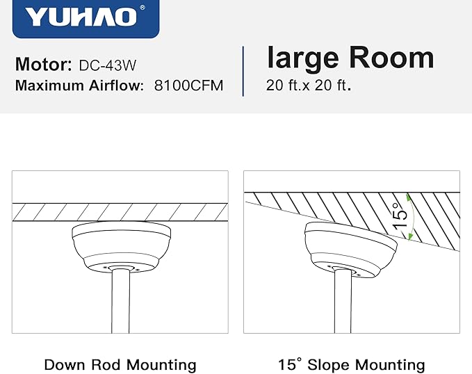NicBex Ceiling Fan 72 Inch Indoor Modern Ceiling Fans with Integrated LED Light and Remote Control Metal Ceiling Fan with 9 Blades for Living Room, Bedroom, Antique White