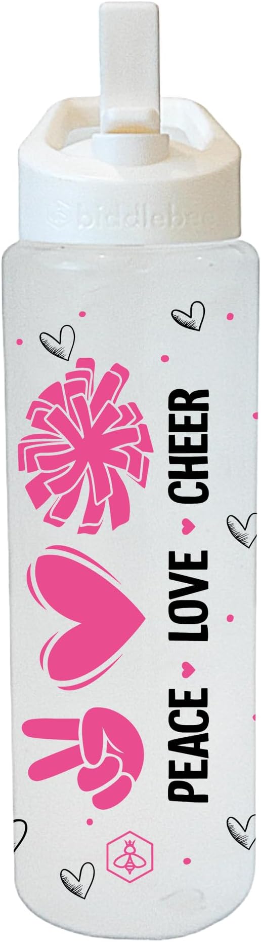 32oz Cheerleader Water Bottle with Straw Lid | BPA-Free Reusable Bottles for Cheerleaders, Cheer Team or Cheerleading Coach | Great Gifts for Girls, Coaches