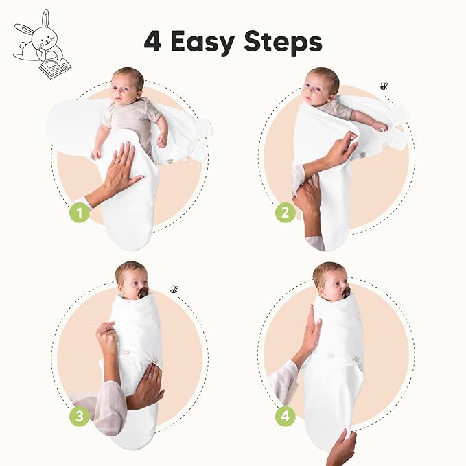 3-Pack Organic Baby Swaddle Sleep Sacks - Newborn Swaddle Sack, Ergonomic Baby Swaddles 0-3 Months, Swaddles for Newborns, Baby Sleep Sack, Baby Swaddle Blanket Wrap, Baby Essentials (Candy)