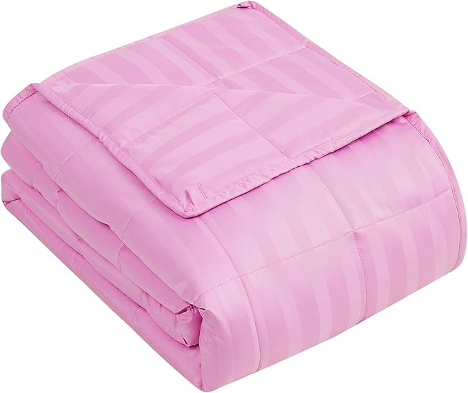 Weighted Blanket for Adult,30lbs Heavy Weighted Blanket 88"x104" Breathable Cooling Summer Blankets, Ultra Soft Cotton Comfort Throw Blanket with Glass Beads for All-Season (Pink)